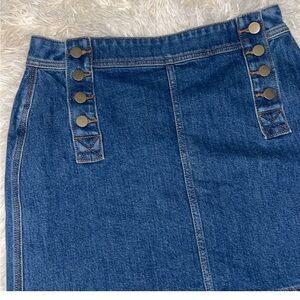 Loft button front sailor Denim Mini Skirt 4P